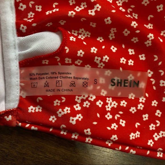 new shein ditsy floral tie shoulder bikini size small - Picture 4 of 5